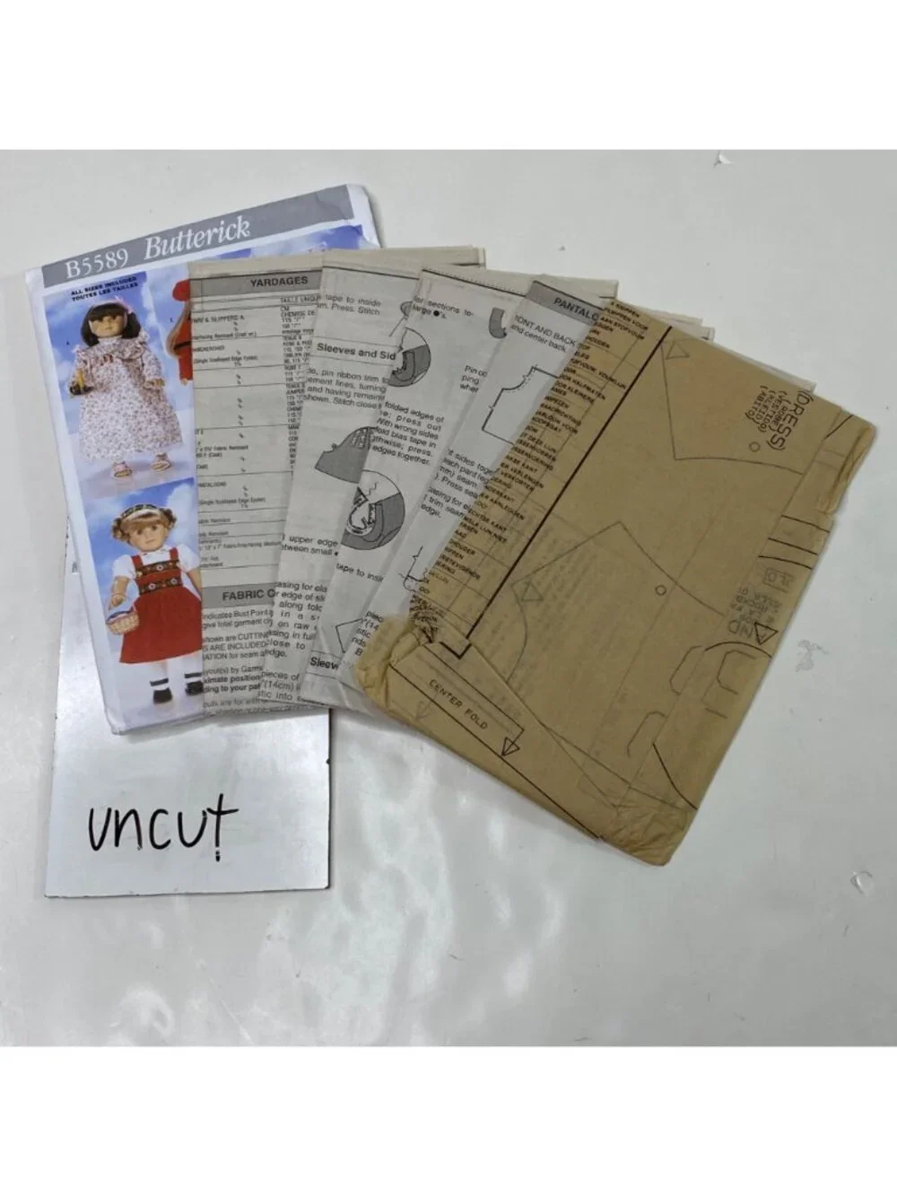 Butterick B5589 18 Inch Doll Sewing Pattern American Girl Dresses Aprons Uncut